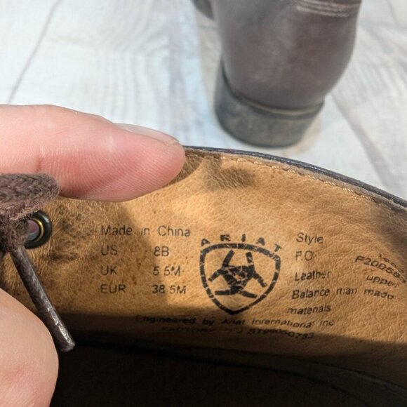 Ariat Bancroft 16023 Women's 8B Brown Leather Tassel Classic Ankle Bootie Boot - Picture 6 of 9